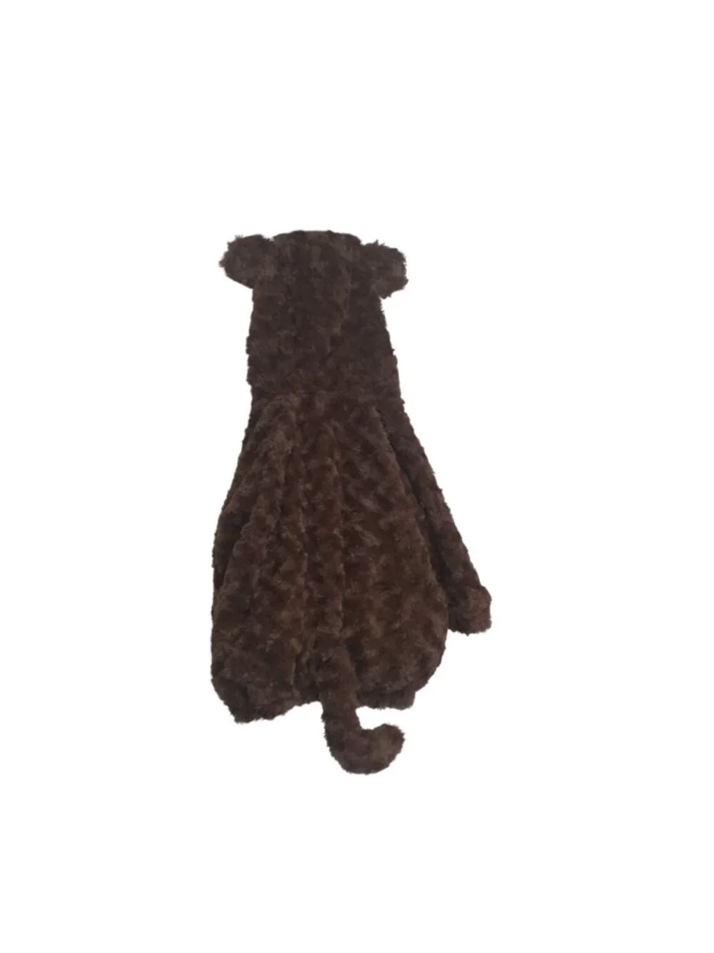 HYDE & EEK! Infant 6-12 Months Monkey Plush Hooded Pullover Brown Cream